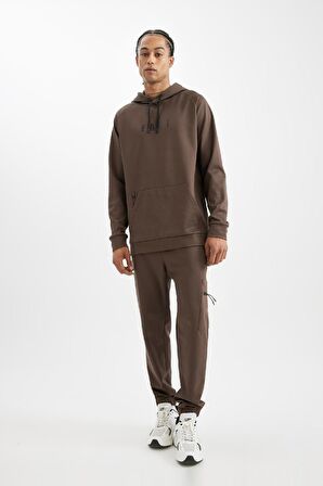 DeFactoFit Standart Fit Kapüşonlu Cepli Skuba Dalgıç Kumaş Sporcu Sweatshirt D1950AX24AUBN151