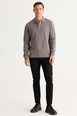 Slim Fit Dar Kesim Polo Yaka %100 Pamuk Tişört