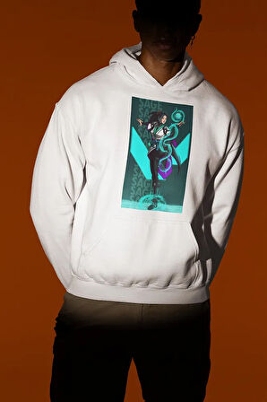 Sage Heal Karakter Baskılı Unisex Oversize Vvalorant Hoodie