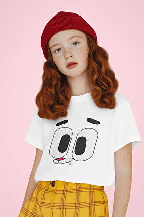 Gumball Baskılı Unisex Çizgi Film Çocuk Tişört (1-12 Yaş)