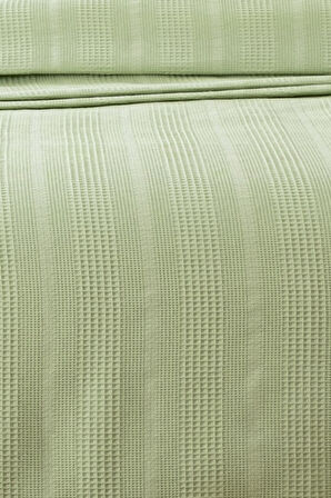 Kopanaki Dantelli Çift Kişilik Waffle Pike-210x230 cm-Fıstık Yeşili