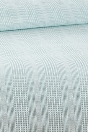 Sevim Dantelli Tek Kişilik Waffle Pike- %100 Pamuk Petekli Pike-160x230 cm-Mint
