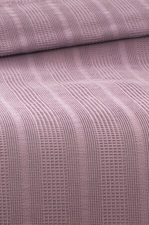 Sevim Dantelli Tek Kişilik Waffle Pike- %100 Pamuk Petekli Pike-160x230 cm-Lila