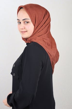 Düz Renk Bambu Kraş Eşarp - Desen-01 - Renk-09-55