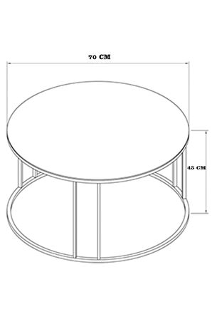 Salon Orta Temperli BEYAZ (Kırılmaz) Cam (GÜMÜŞ) Metal Ayak Orta Sehpa