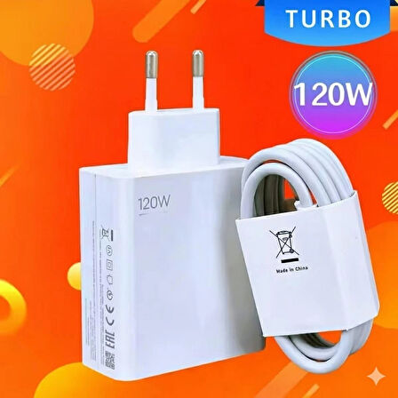 120 Watt Turbo Hızlı Şarj Aleti ve Kablo Seti Type-C Girişli Tüm Telefonlarla Uyumlu Şarz Aleti Seti Şarj Başlığı Şarj Kablosu Şarj Adaptörü