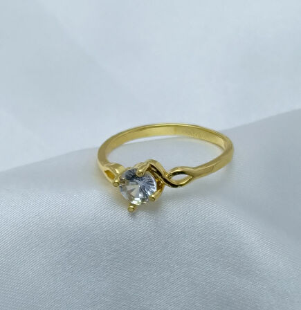 Yeni Sezon Vip Seri Paslanmaz Çelik Altın Kaplama Tektaş Yüzük