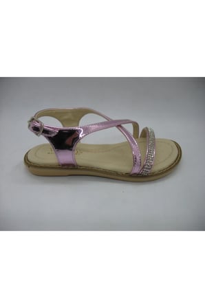 Kız Çocuk Pembe Taşlı Sandalet 26-34