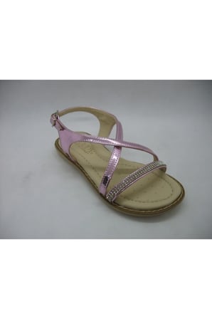 Kız Çocuk Pembe Taşlı Sandalet 26-34