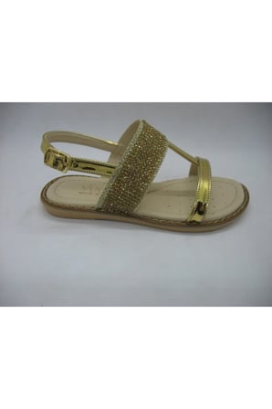 Kız Çocuk Altın Taşlı Sandalet 26-36