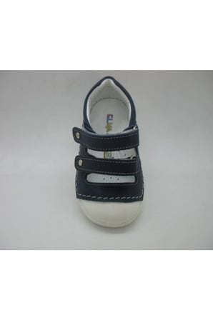 Unisex Lacivert Hakiki Deri Ortopedik Sandalet 19-2101103