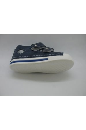 Unisex Lacivert Hakiki Deri Ortopedik Sandalet 19-2101103
