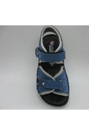 Erkek Çocuk Mavi Kot Deri Spor Sandalet 01314