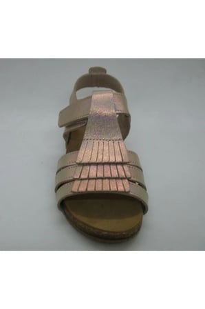 Kız Çocuk Pembe Hakiki Deri Anatomik Mantar Taban Sandalet 21-25 01217