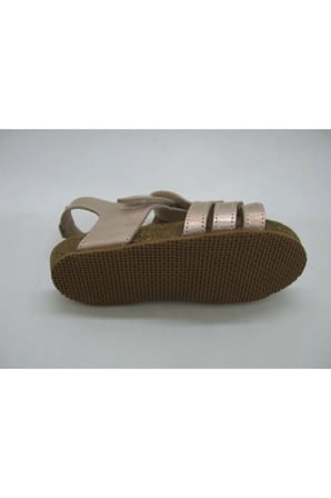 Kız Çocuk Pembe Hakiki Deri Anatomik Mantar Taban Sandalet 21-25 01217
