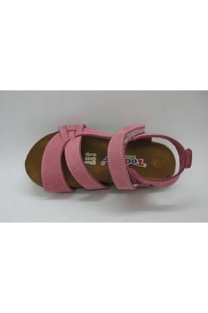 Kız Çocuk Pembe Hakiki Deri Anatomik Mantar Taban Sandalet 21-25 01223