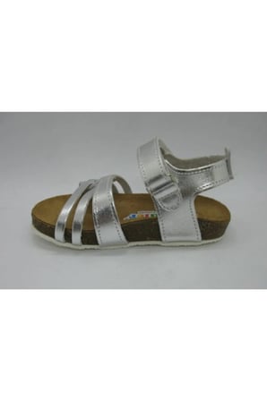 Kız Çocuk Gümüş Hakiki Deri Anatomik Mantar Taban Sandalet 21-25 01223