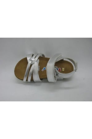 Kız Çocuk Gümüş Hakiki Deri Anatomik Mantar Taban Sandalet 21-25 01223