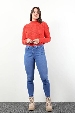 Kadın Süper Skinny Fit Pantolon Mavi