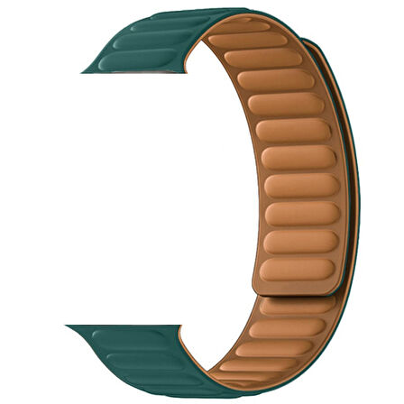 Smcase Apple Watch SE 2 2022 44mm Uyumlu Kordon Mıknatıslı Deri Tasarım Ayarlanabilir KRD 34