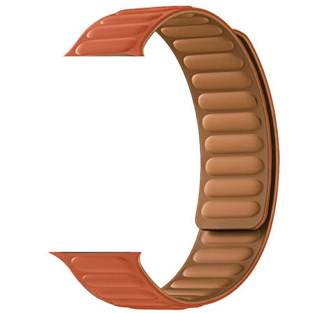 Smcase Apple Watch SE 2 2022 44mm Uyumlu Kordon Mıknatıslı Deri Tasarım Ayarlanabilir KRD 34