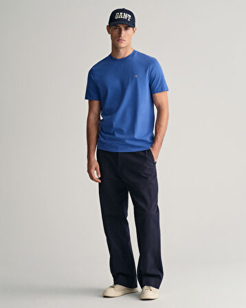 GANT Erkek Mavi Regular Fit Bisiklet Yaka T-Shirt