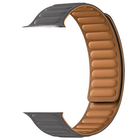 Smcase Apple Watch Series 8 45mm Uyumlu Kordon Mıknatıslı Deri Tasarım Ayarlanabilir KRD 34