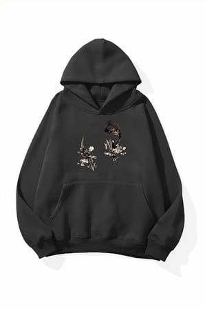 Unisex Yumuşak Dokulu Tassavvuf Baskılı Tasarım Oversize 3 İplik Hoodie Sweatshirt