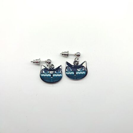 TEDZ COLLECTİON Mr Cat  Pin Küpe