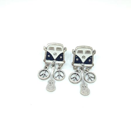 TEDZ COLLECTİON Peace Vosvos Pin Küpe