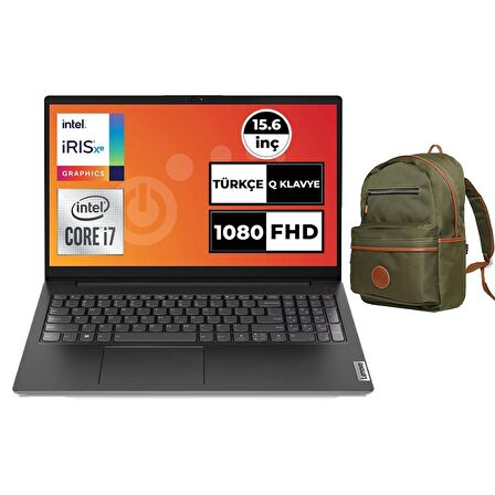 Lenovo V15 G3 Intel Core i7-1255U 24GB 4TB SSD Freedos 15.6" FHD Taşınabilir Bilgisayar 82TT0055TX 020 + Çanta