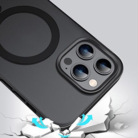 Smcase Apple iPhone 14 Kılıf Wireless Tacsafe Alpin Mat Sert Kapak