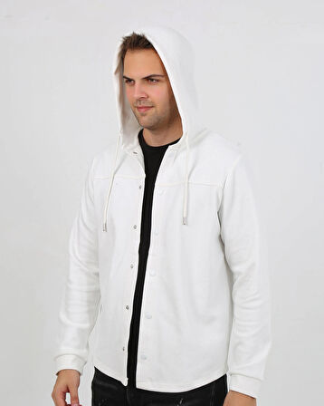 5502 NEW SEASON KAPÜŞONLU ,ÇIT ÇIT DETAYLI REGULAR FIT HIRKA