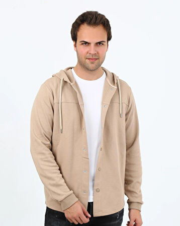 5502 NEW SEASON KAPÜŞONLU ,ÇIT ÇIT DETAYLI REGULAR FIT HIRKA