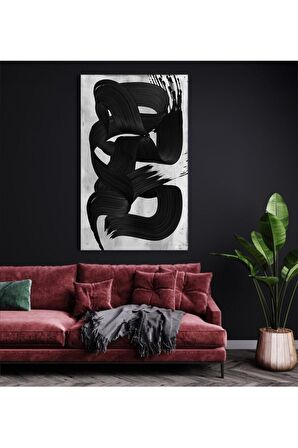 Modern Şekilsel Soyut Kanvas Gülen Tablo