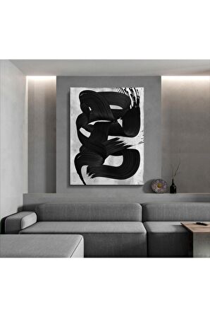 Modern Şekilsel Soyut Kanvas Gülen Tablo