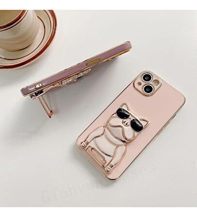 Smcase Apple iphone 8 Plus Kılıf Standlı Kamera Korumalı Bulldog Silikon