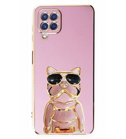 Smcase Samsung Galaxy M32 4G Kılıf Standlı Kamera Korumalı Bulldog Silikon