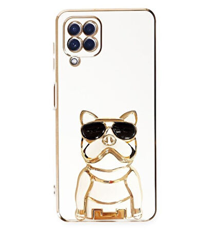 Smcase Samsung Galaxy M32 4G Kılıf Standlı Kamera Korumalı Bulldog Silikon