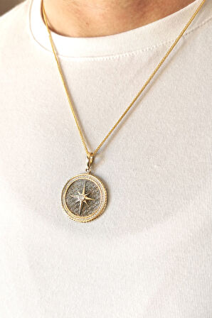 Kuzey Yıldızı Altın Unisex Kolye