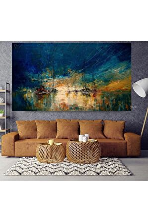 Yağlı Boya Görünümlü Deniz Savaşçıları Kanvas Gülen Tablo