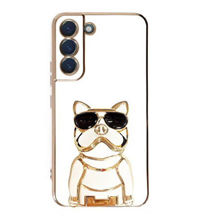 Smcase Samsung Galaxy S21 Plus 5G Kılıf Standlı Kamera Korumalı Bulldog Silikon