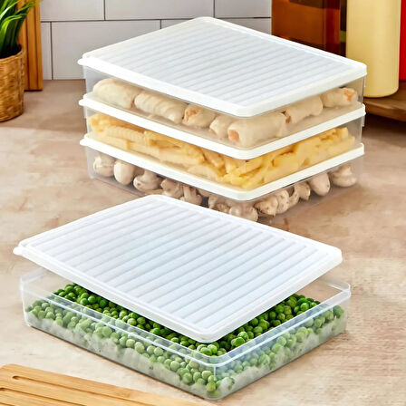 bigmate 2'li Şeffaf Saklama Kabı 2x2,5 Lt BGMT2225 Mikrodalga Buzdolabı ve Dondurucu Uyumlu Düzenleyici