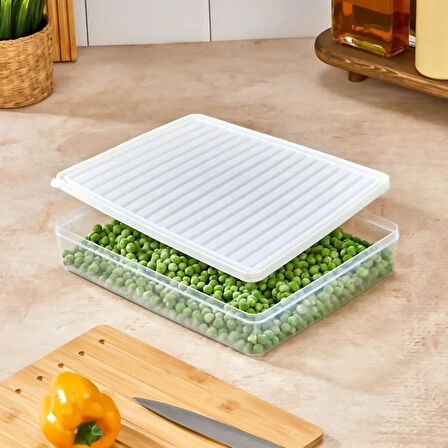 bigmate 2'li Şeffaf Saklama Kabı 2x2,5 Lt BGMT2225 Mikrodalga Buzdolabı ve Dondurucu Uyumlu Düzenleyici