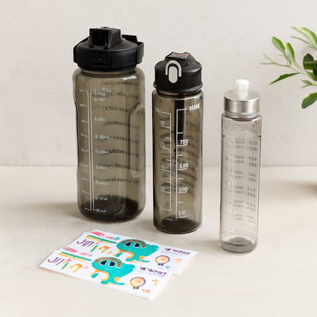 Pipetli Motivasyon Suluk Matara Telefonluklu ( 3 parça 500-900-2000ML)