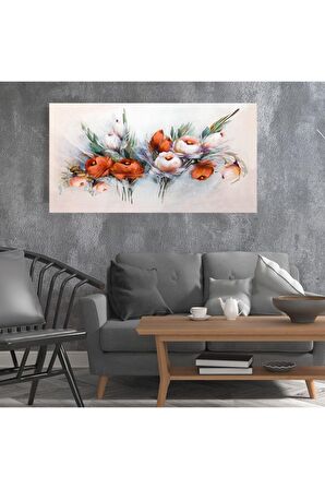 Dekoratif Renkli Çiçekler Kanvas Gülen Tablo