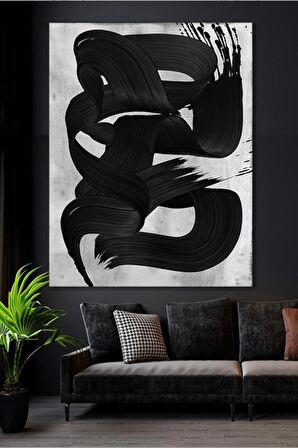 Modern Şekilsel Soyut Kanvas Gülen Tablo