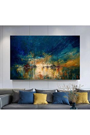 Yağlı Boya Görünümlü Deniz Savaşçıları Kanvas Gülen Tablo