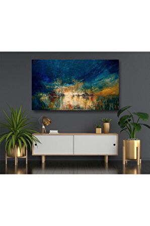 Yağlı Boya Görünümlü Deniz Savaşçıları Kanvas Gülen Tablo