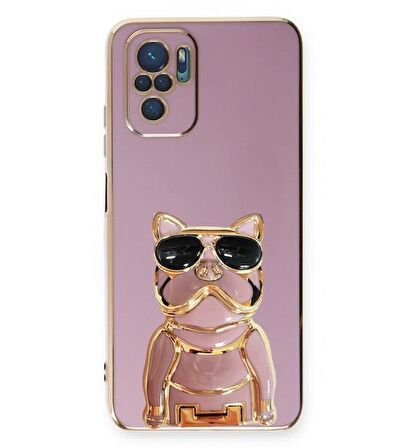 Smcase Xiaomi Redmi Note 10S Kılıf Standlı Kamera Korumalı Bulldog Silikon